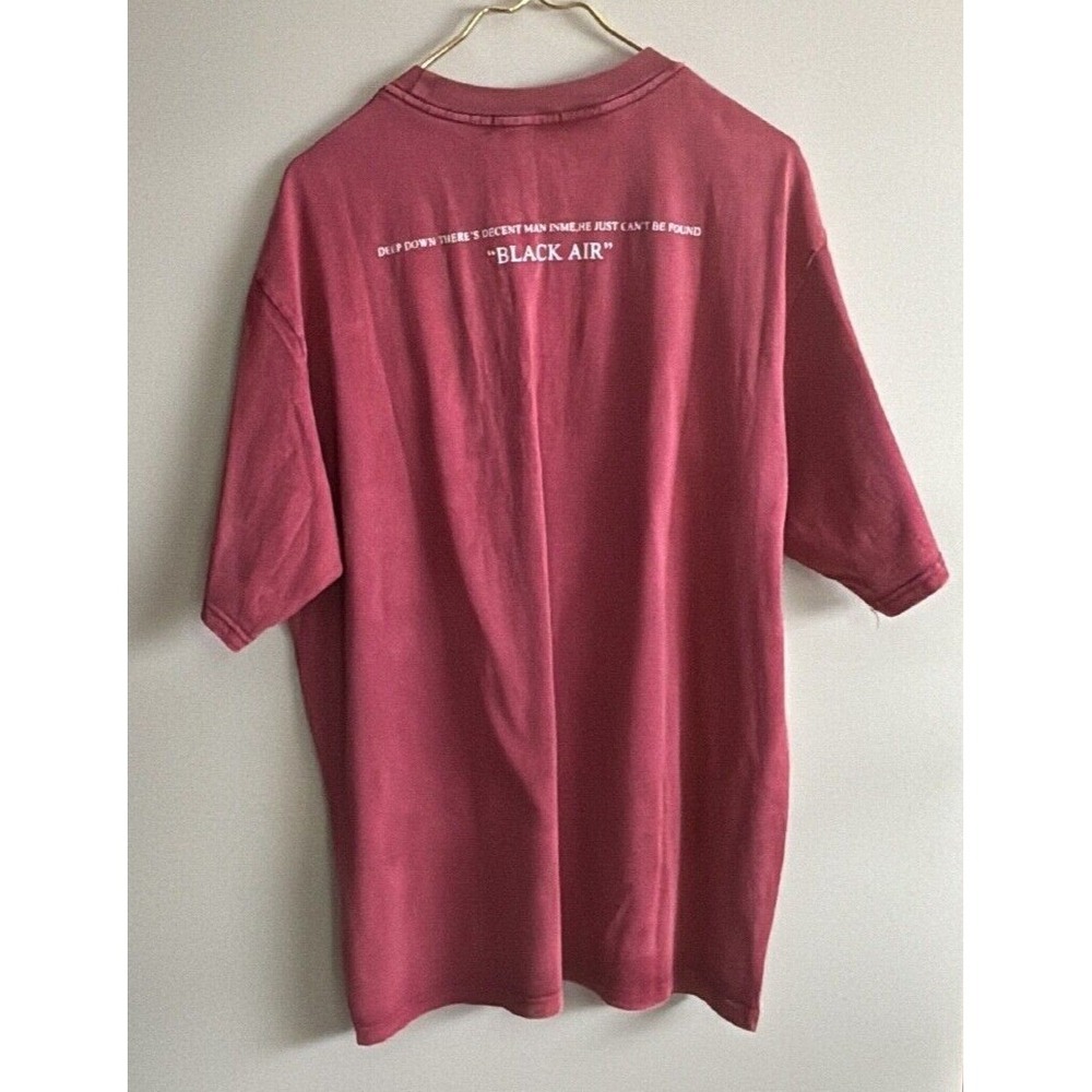 Men's Short Sleeve tshirt Black Air Designs Maroon Red Size XL - Picture 4 of 4